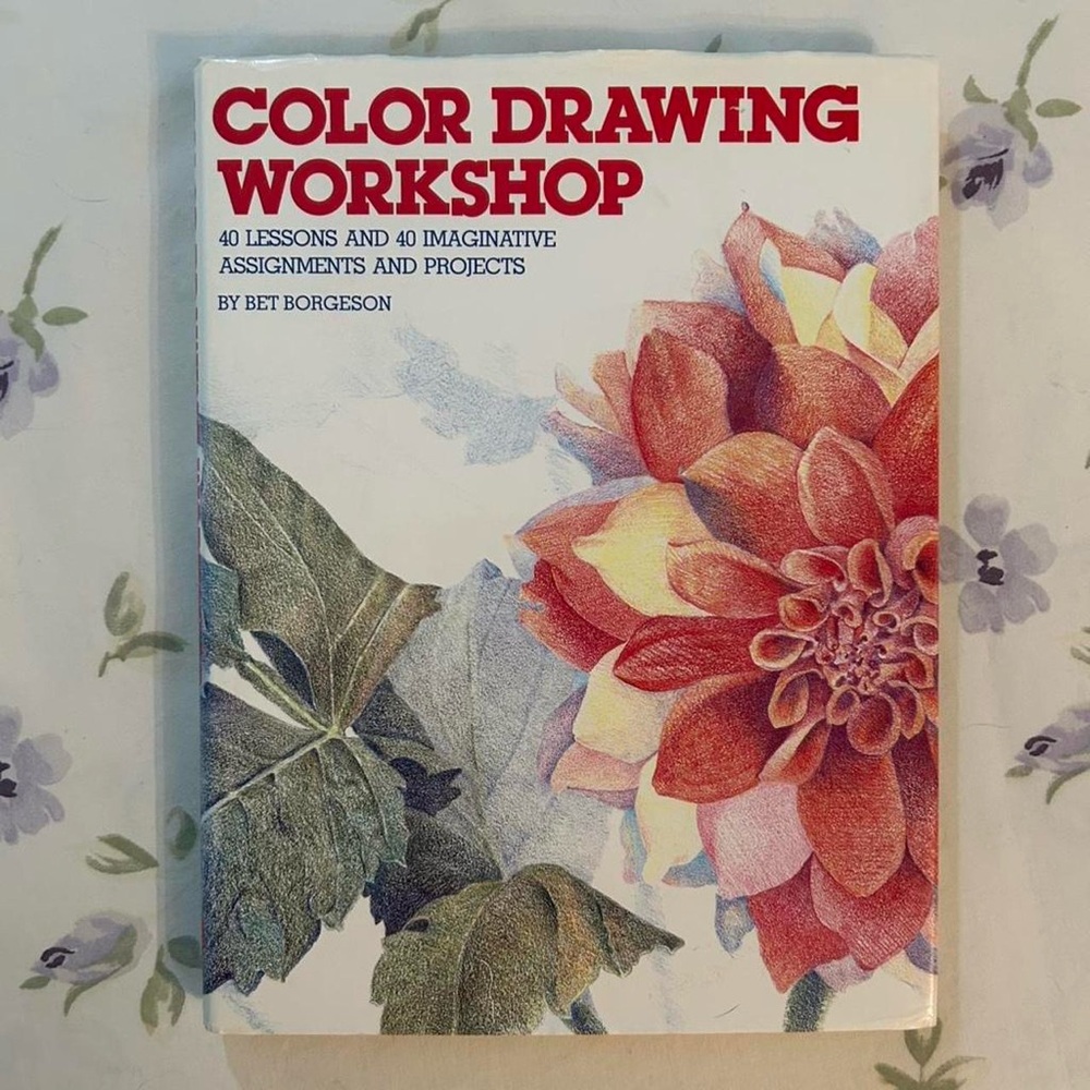Vintage 80s Cottagecore Color Artisan Academia Drawing Workshop Book